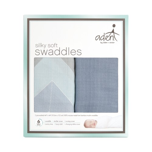 aden by aden + anais Bamboo Swaddles, 2 Pack (Ziggy Blue) Buy online