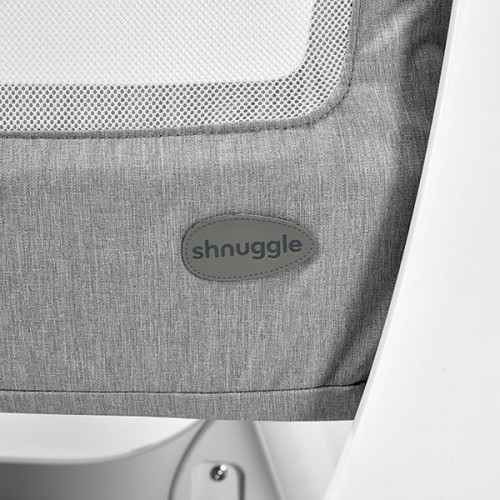 grey bedside crib